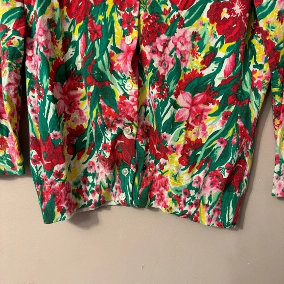 Talbots Cardigan 3/4 Sleeve Button Front Floral Women  Size L - Picture 2 of 6